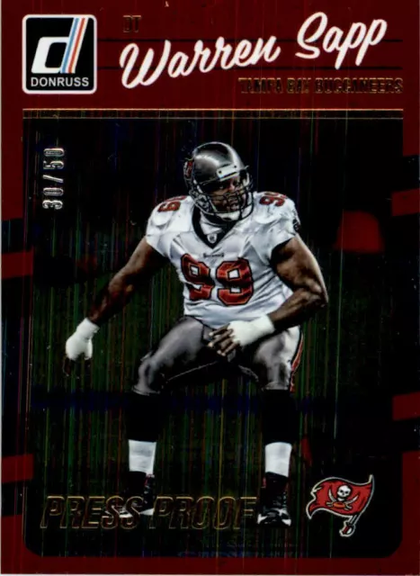 2016 Donruss Press Proofs Gold #281 Warren Sapp /50