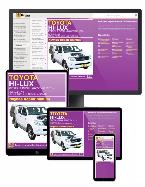 Toyota HiLux (2005-2015) DIGITAL Workshop Service Repair Manual