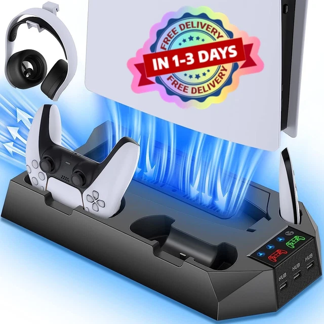 Soporte Vertical Con Ventilador De Refrigeracion Para Playstation 5 Y Ps5 Edi...