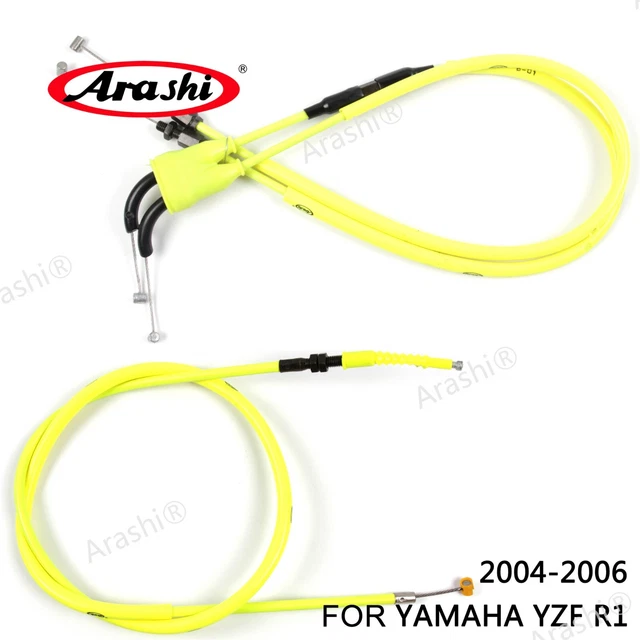 Câbles Accélérateur & Embrayage Pour Suzuki GSXR 1000 2009-2016 - Acier Inoxydable Jaune - Kit 3 Câbles (2 Accélérateur + 1 Embrayage) - 6