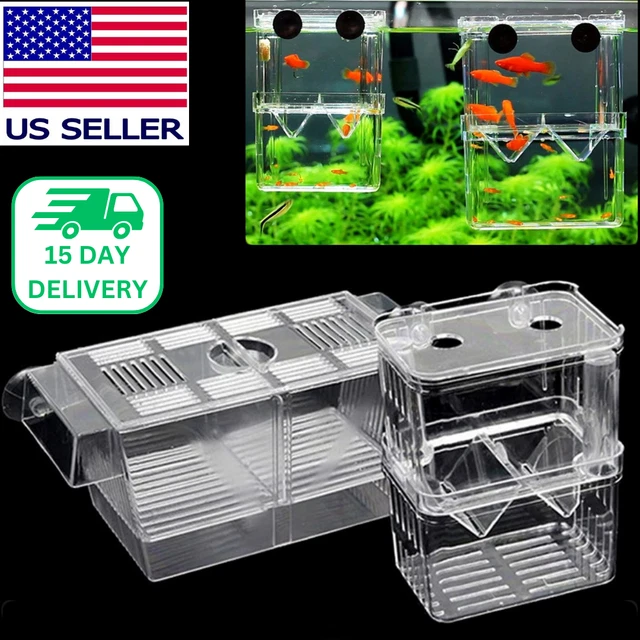 Acrylic Aquarium Clear Transparent Fish Breeding Isolation Betta Tank Hatchery