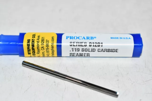 NEW Procarb Series- 01201 .119'' Solid Carbide Reamer USA