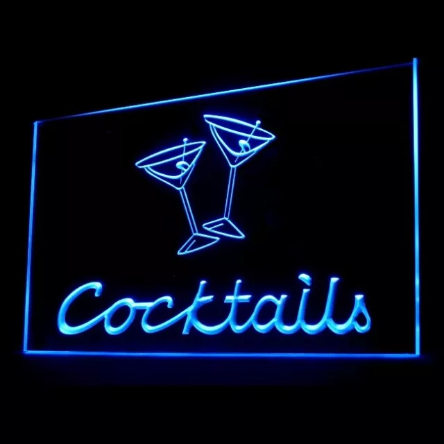 170065 Cocktails Margarita Martini Bar Pub Display LED Light Sign