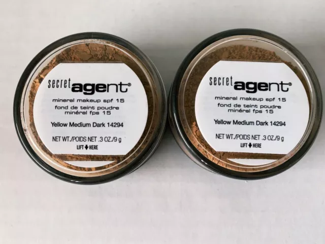 BeautiControl Secret Agent Mineral Makeup Yellow Medium Dark Lot Of 2