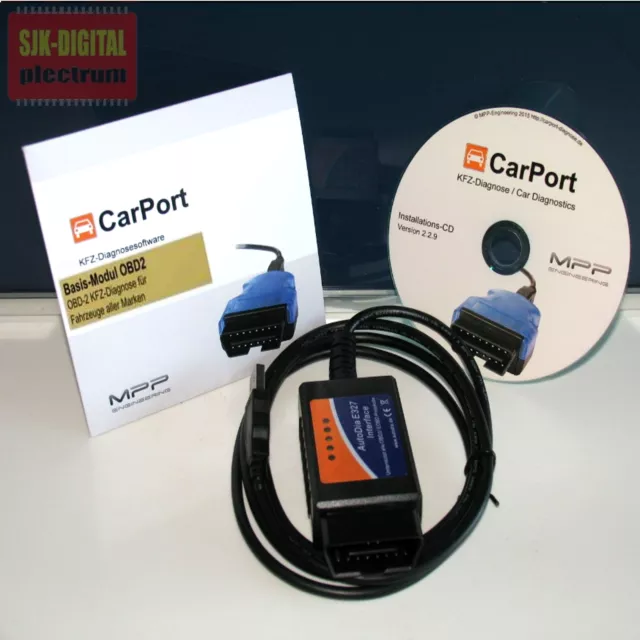 OBD2 KFZ Diagnosegerät Diagnose Interface Scanner + Carport OBD2 Software Lizenz