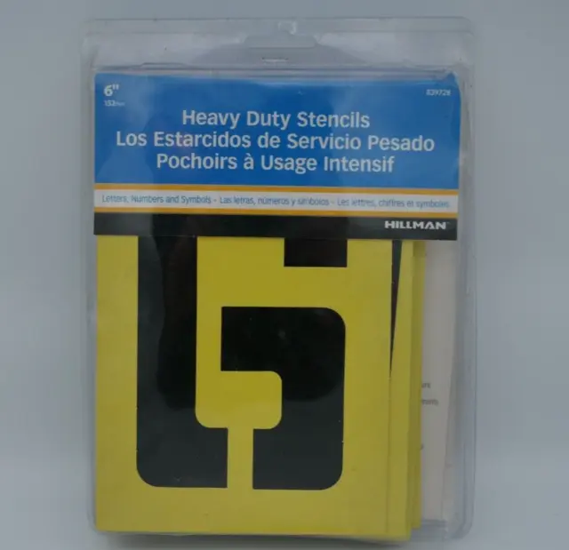 Hillman 839728 Yellow Heavy Duty Reusable Stencil Kit 6 in.