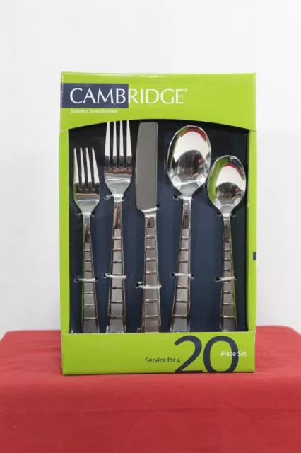 *NEW Cambridge Silversmiths Mosaic Sand  20 Piece  Flatware Set Service for 4