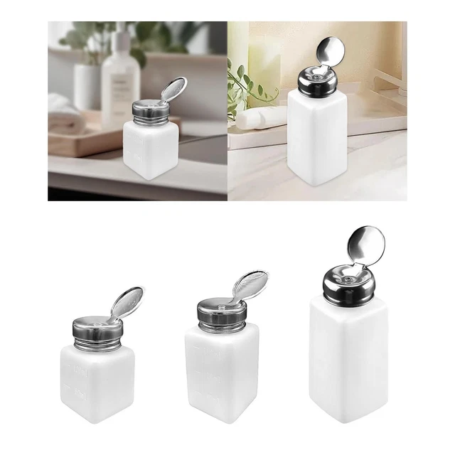 Pet Fles 200ml transparant dispenser pomp zilver