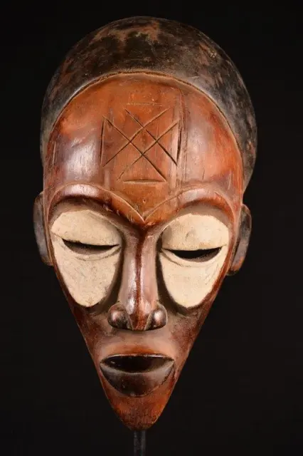 20040 African Old Chokwe Mask / Mask Dr Congo