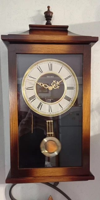 orologio da parete a pendolo Seiko elettromeccanico vintage