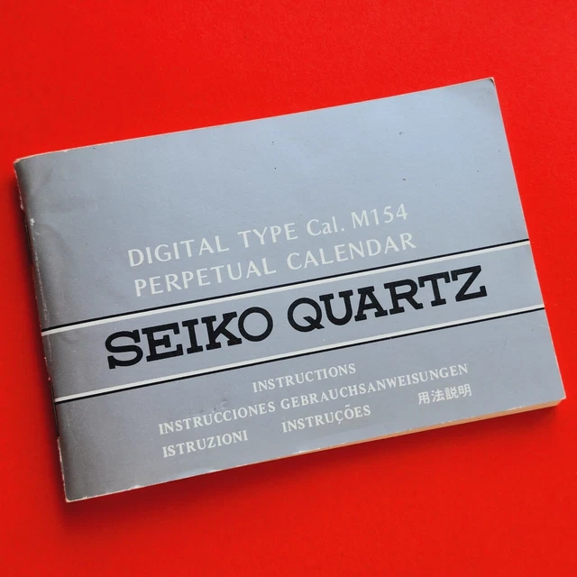 M154 SEIKO WATCH BOOKLET Cal M154 Perpetual Calendar Quartz Instructions ...