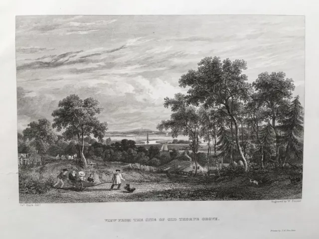 1834 antiker Druck; Blick von Thorpe Grove, Norwich, Norfolk nach James Stark