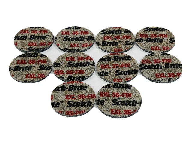 10 - Piece 3M Scotch-Brite 2”x1/8"x1/8" 3S Fine EXL Deburring Unitized Wheel