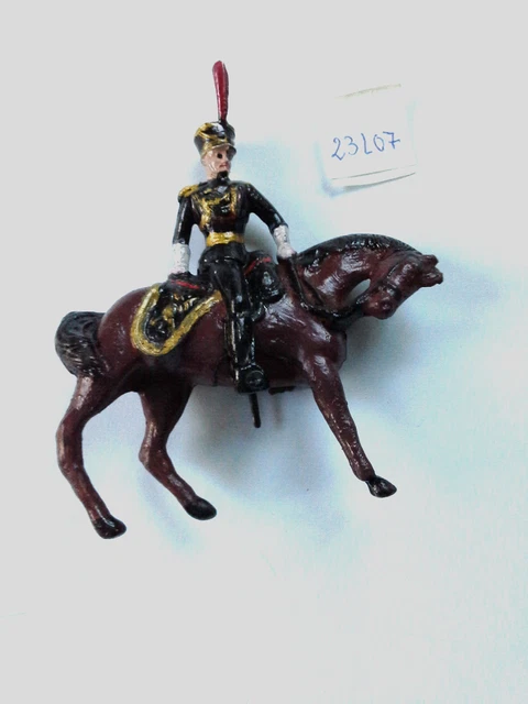 Soldat Cavalier En Plomb Peint Vintage Toys England - Officier à Cheval 1960