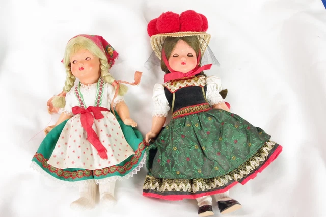 Vintage 10" Doll ethnic European toy dress collectible