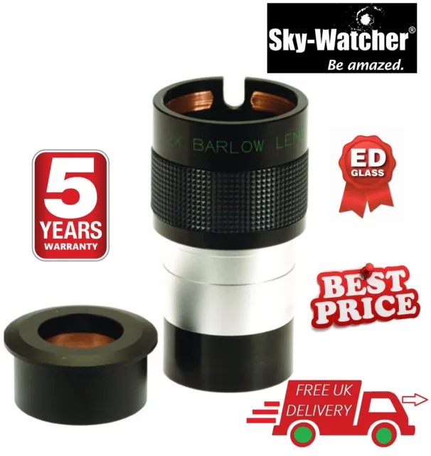 SkyWatcher 2x 2 Inch ED Deluxe Barlow Lens With 1.25" Adapter (UK Stock)