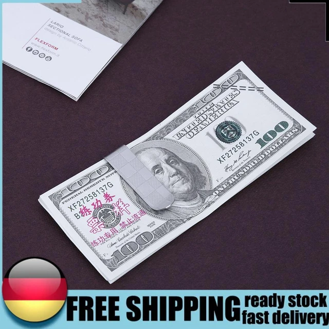 Stainless Steel Credit Card Holder Lightweight Plaid Cash Clips for Men Business