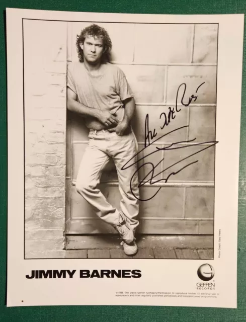 Jimmy BarnesHand Signed B&W Photo 8"x10" Cold Chisel