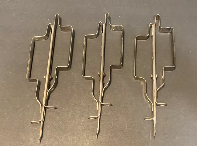 Lote de 3 herramientas de tejido con aguja perforadora de gancho de metal vintage