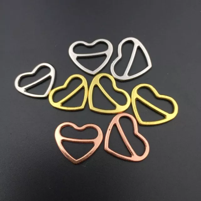 Zinc Alloy Heart Shape Sliders - Bra Underwear Diy Accessories Strap Clip 20pcs 2