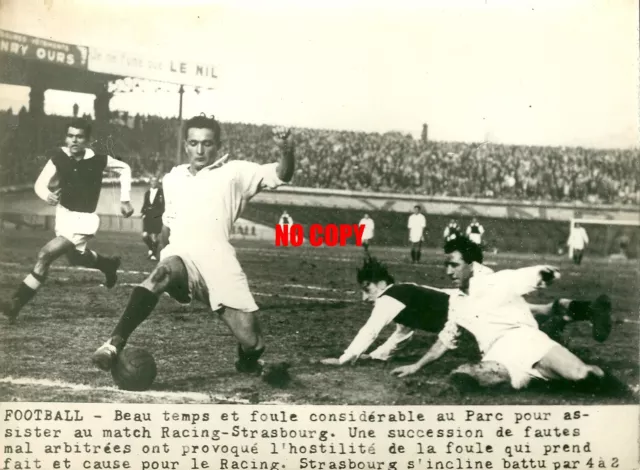 Photo presse Football 1948 Parc des princes Racing RC Paris RC Strasbourg