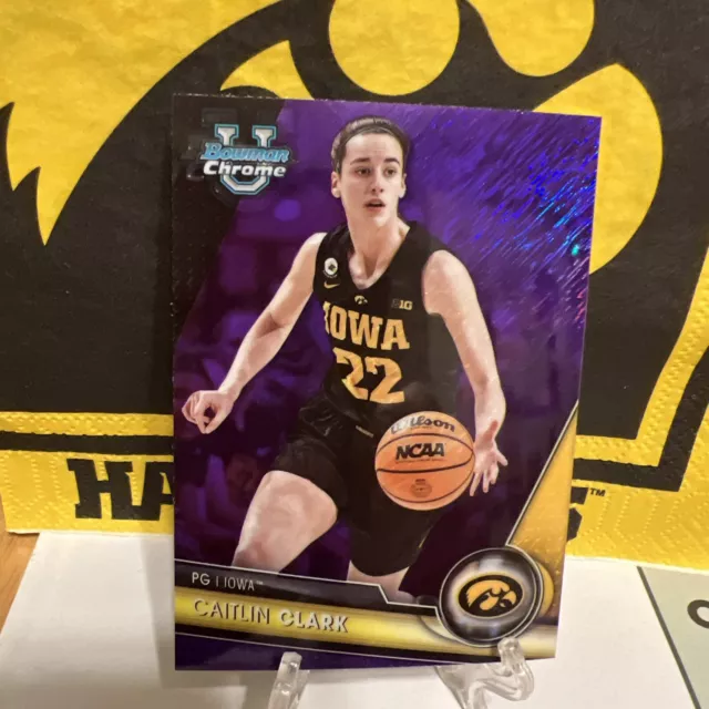 CAITLIN CLARK 2024 Bowman U Chrome 34 Purple Shimmer SSP IOWA HAWKEYES