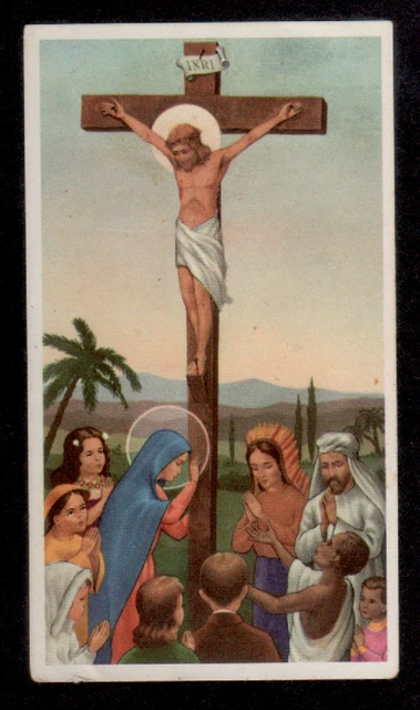 B3 ANTICO  Santino  Holy Card EDIZ. AR SENZA NUMERO GESU' CROCIFISSO