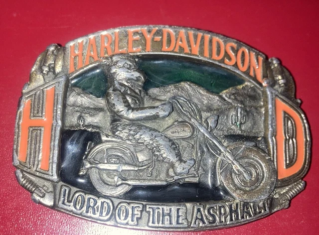 Boucle De Ceinture Harley-Davidson Lord Of The Asphalt 1992 - Laiton - Style Baron USA