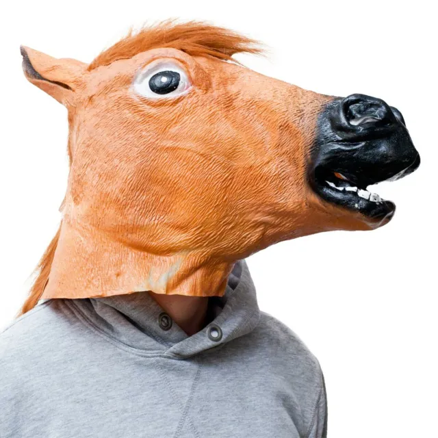 Pferdemaske aus Latex Horse Head Hengst Gummimaske Pferdekopf Maske für Karneval 2