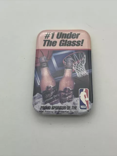 1992 Miller Genuine Draft “# 1 Under The Glass!” NBA Sponsored Pinback