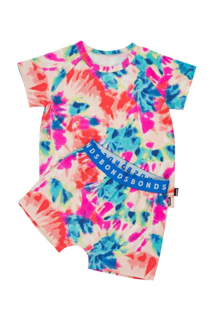 Bonds Kids Sleep Short Sleeve Short PJ Set sizes 1 2 3 5 Kaleidoscope Tie Dye