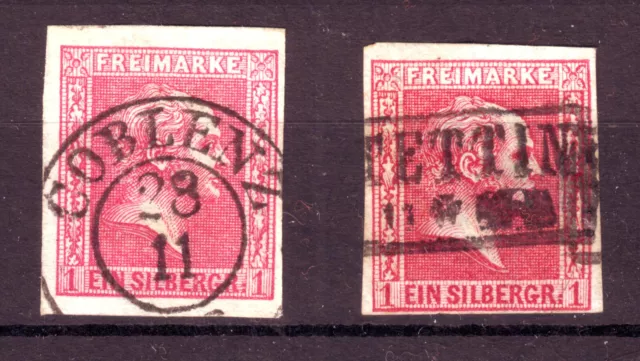 Preussen Nr. 10 a  und b gestempelt geprüft  Mi. 15 Euro