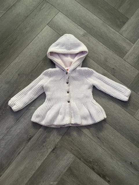 Baby Girls Ted Baker Pink Thick Lined Cardigan Jacket Size 18-24 Months