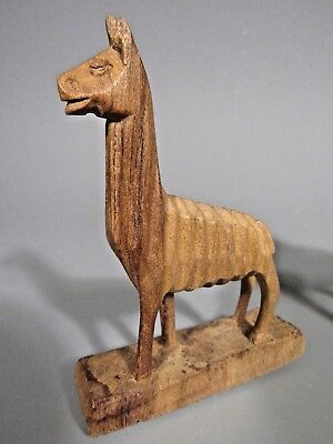 RARE Lot of 2 Colombia Colombian carved Wood Camelids Ex. Newark Museum Coll. 11