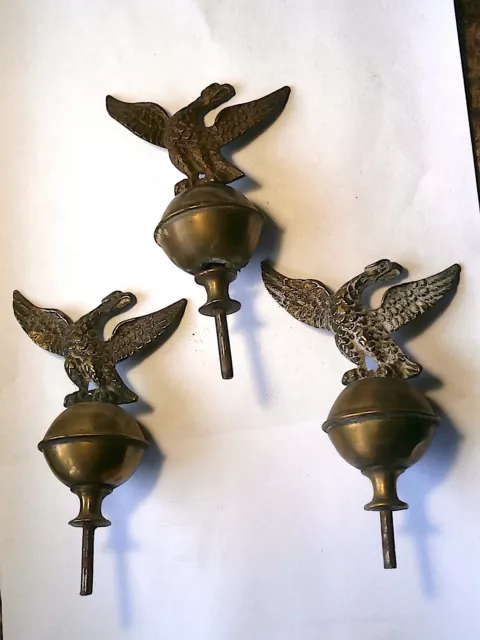 Set Of 3 Longcase Grandfather Clock  Grass  Finials