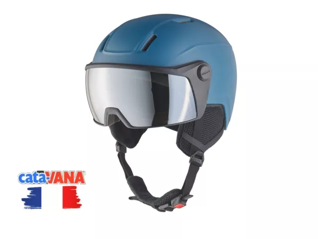 Casque de Ski Adulte avec Visière Bleu - Normes Sécurité France