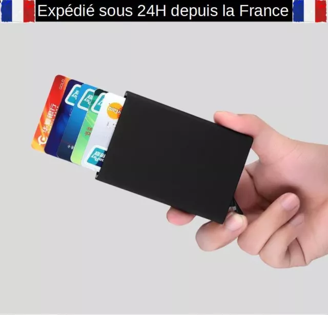 Porte-Carte Acier Inoxidable Rangement 7 Cartes Étui Bancaire Envoi Rapide