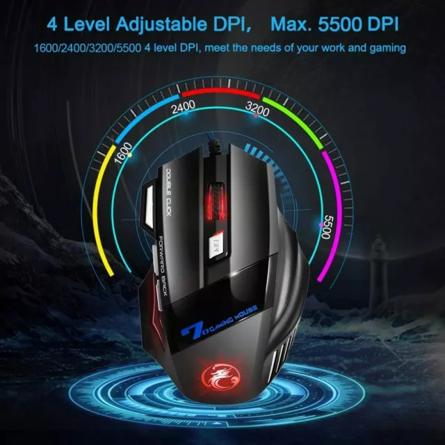 Souris de Jeu Haute Précision Skill KLIM  Filaire USB 7 Boutons avec Molette