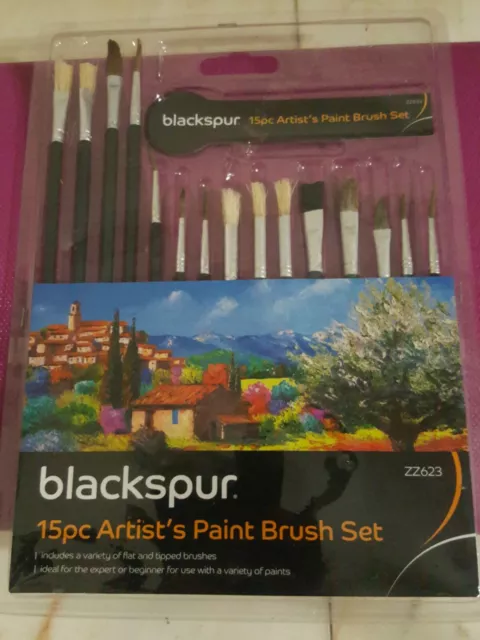 15 Piece Artist Brush Set Assorted Paint Brushes Hobby Models Craft