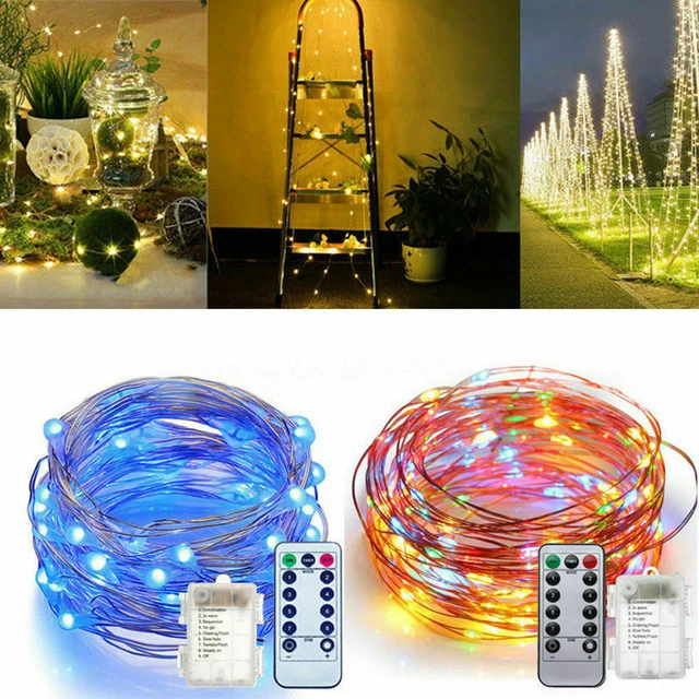 USB Twinkle LED String Fairy Lights Copper Wire Party Remote 5-20M 50/100/200LED
