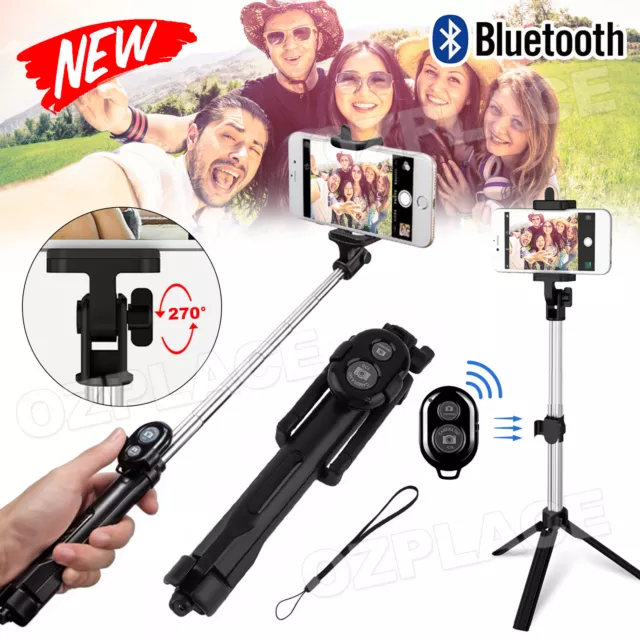 Selfie Stick Handheld Tripod Bluetooth Shutter For iPhone Samsung