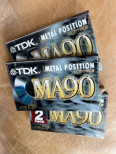 5 x TDK MA90 (1997-2001) Type IV / Metal Blank Audio Cassette Tape NEW & SEALED