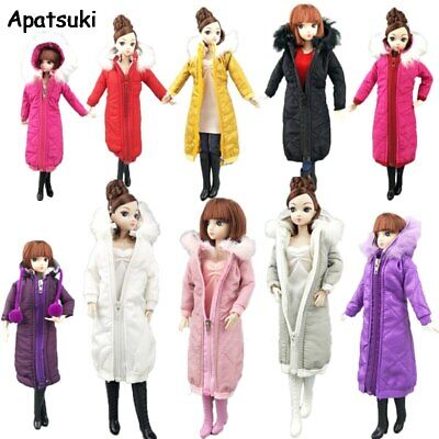Pretty Long Coat Cotton Outfits for 11.5" Doll Clothes Parka Winter Wear Jacket