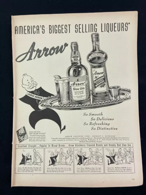 Arrow Liqueur Magazine Ad 10.75 x 13.75 Pal Razor Blade Zemacol Lypsyl