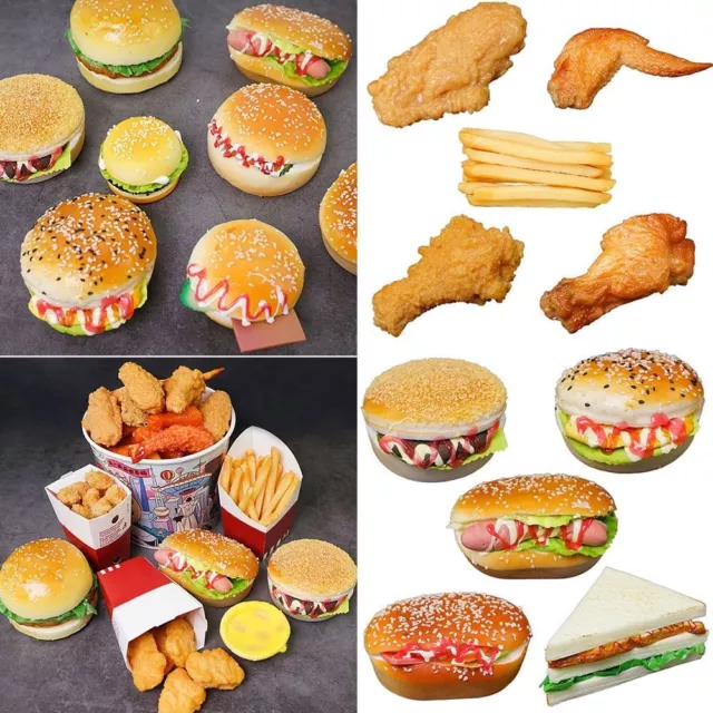 Fries Sandwish Artificial Food Model Faux Fried Chicken Simulation Kitchen