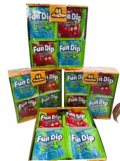 Fun Dip Candy Razzapple Magic Dip Cherry Yum 3 1/2 Boxes At 44 Ct Each