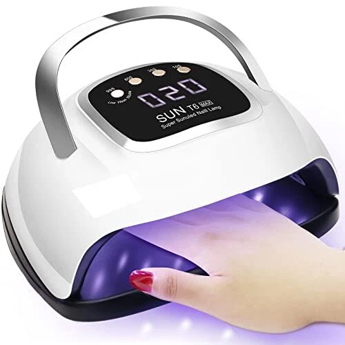 Lampe UV Ongles Gel 220W LKE avec poignée 4 minuteries écran LCD HD base amov...