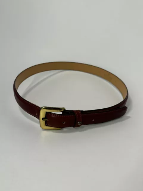 Etienne Aigner Belt Genuine Leather, Oxblood Leather, Size Medium, 36"