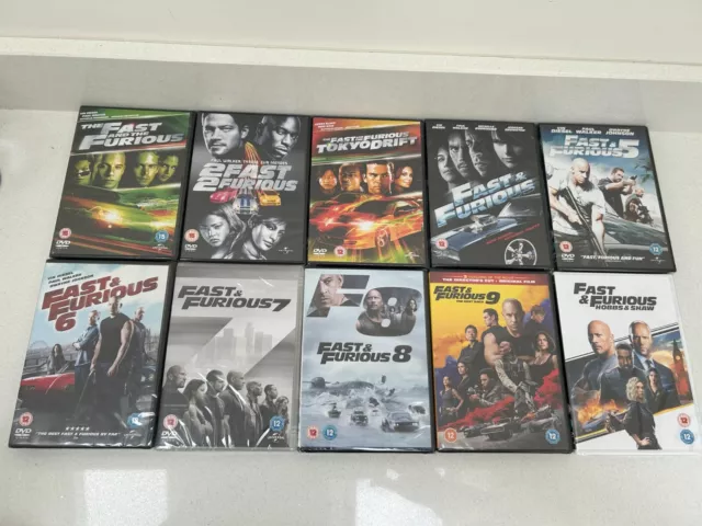 Fast And Furious 1-10 Film Movie Collection Dvd Part 1 2 3 456 7 8 9 Shaw Hobbs