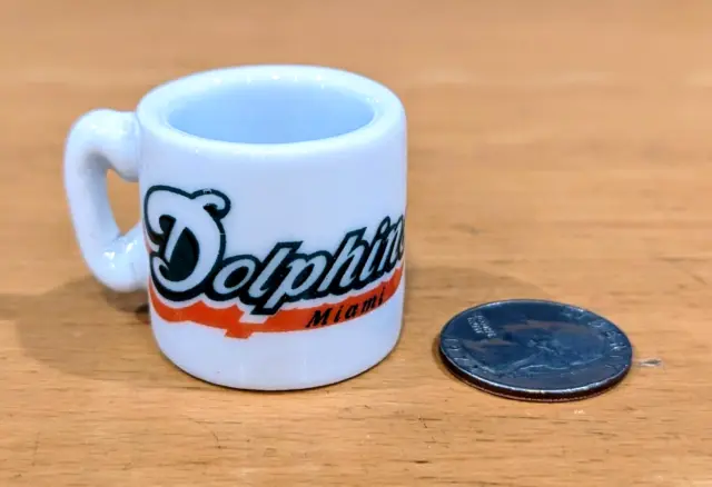 VINTAGE NFL MIAMI DOLPHINS Mini Football Coffee Mug Gumball Vending Machine Toy